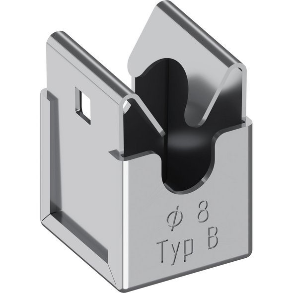 Niro-Clip-Schnapphalter V2A, Ø 8mm Typ B
