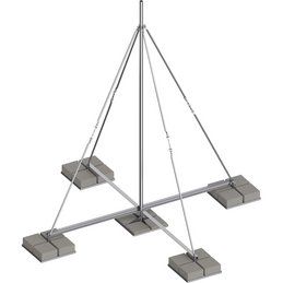 Pole base frame, V2A, X-shaped, Ø 60 mm