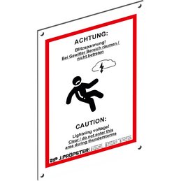 Warnhinweisschild "Blitzspannung"