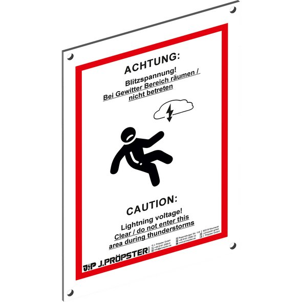 Warnhinweisschild "Blitzspannung"