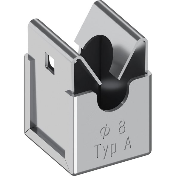Niro-Clip-Schnapphalter V2A, Ø 8mm Typ A
