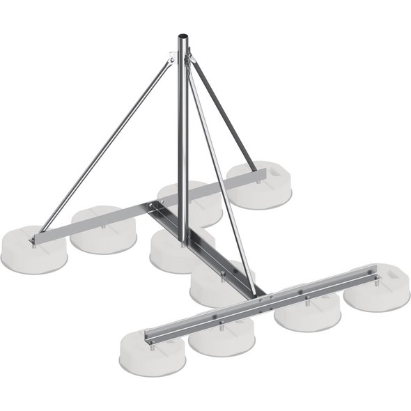 Fangmastständer, V2A, H-Form, Ø 60 mm