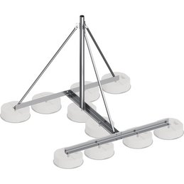 Pole base frame, V2A, H-shaped, Ø 60 mm