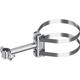 Pole fastener with tape pipe clamp, V2A