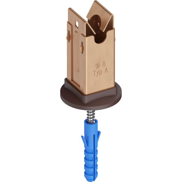 Niro-Clip-Schnapphalter Cu, Ø 8mm Typ A