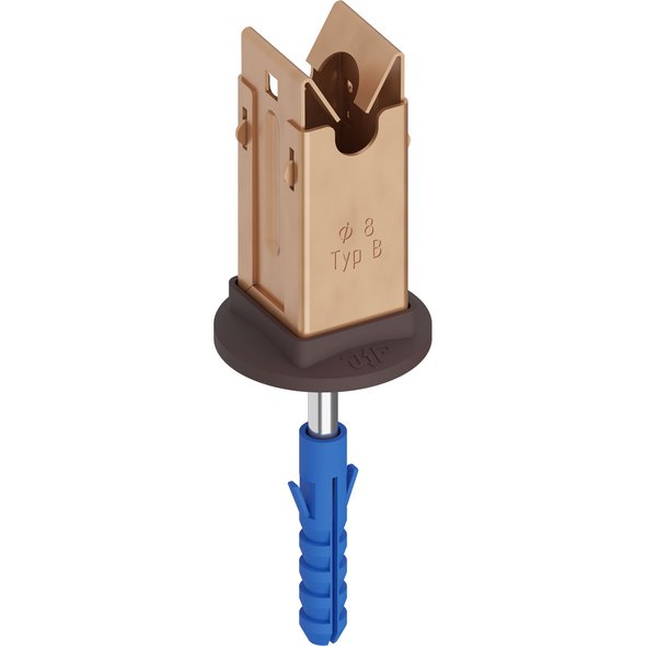 Niro-Clip-Schnapphalter Cu, Ø 8mm Typ B