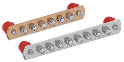 Bild zu Potentialausgleichsschienen mit Isolatoren für den Hauptpotentialausgleich