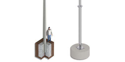 Bild zu Air-termination pole for concrete foundations